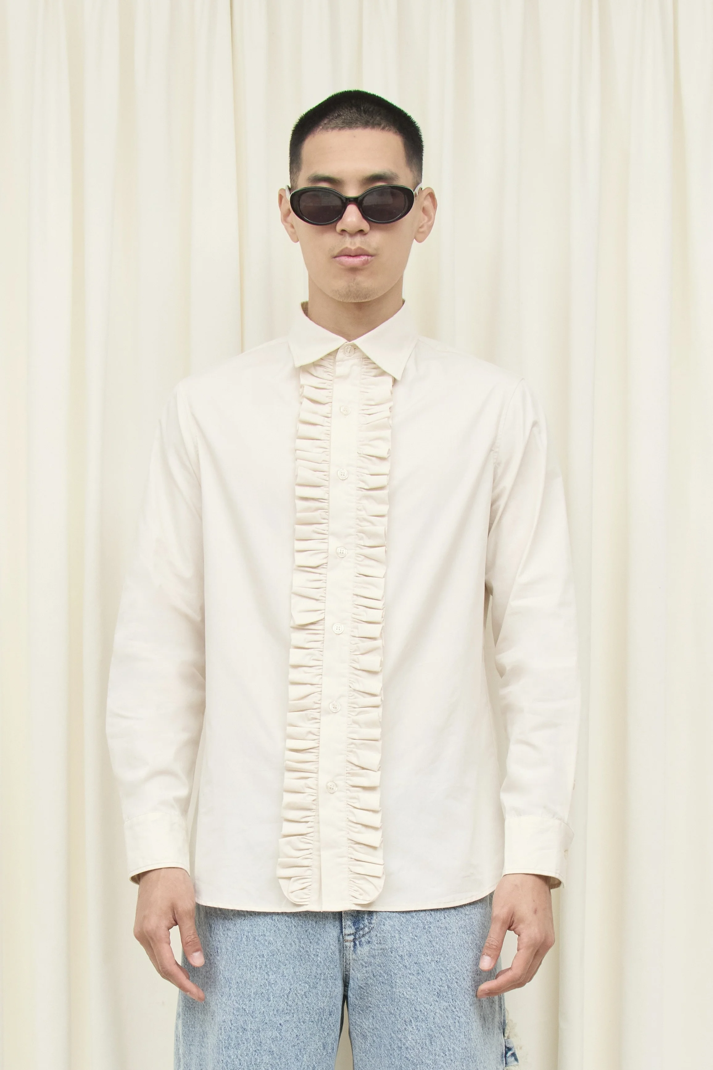 fumiHYEON♡︎whip blouse ／white Aspiga Womens Sustainable Carrie Dobby Blouse Organic Cotton White